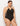 Women Plus Size Solid Color Deep V Cross Backless Swimsuit