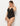 Women Plus Size Solid Color Deep V Cross Backless Swimsuit