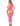Women Plus Size Leopard Patterned Garter Pink Bodystocking