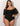 Women Plus Size One-Piece Conservative Black Webbing Swimsuit